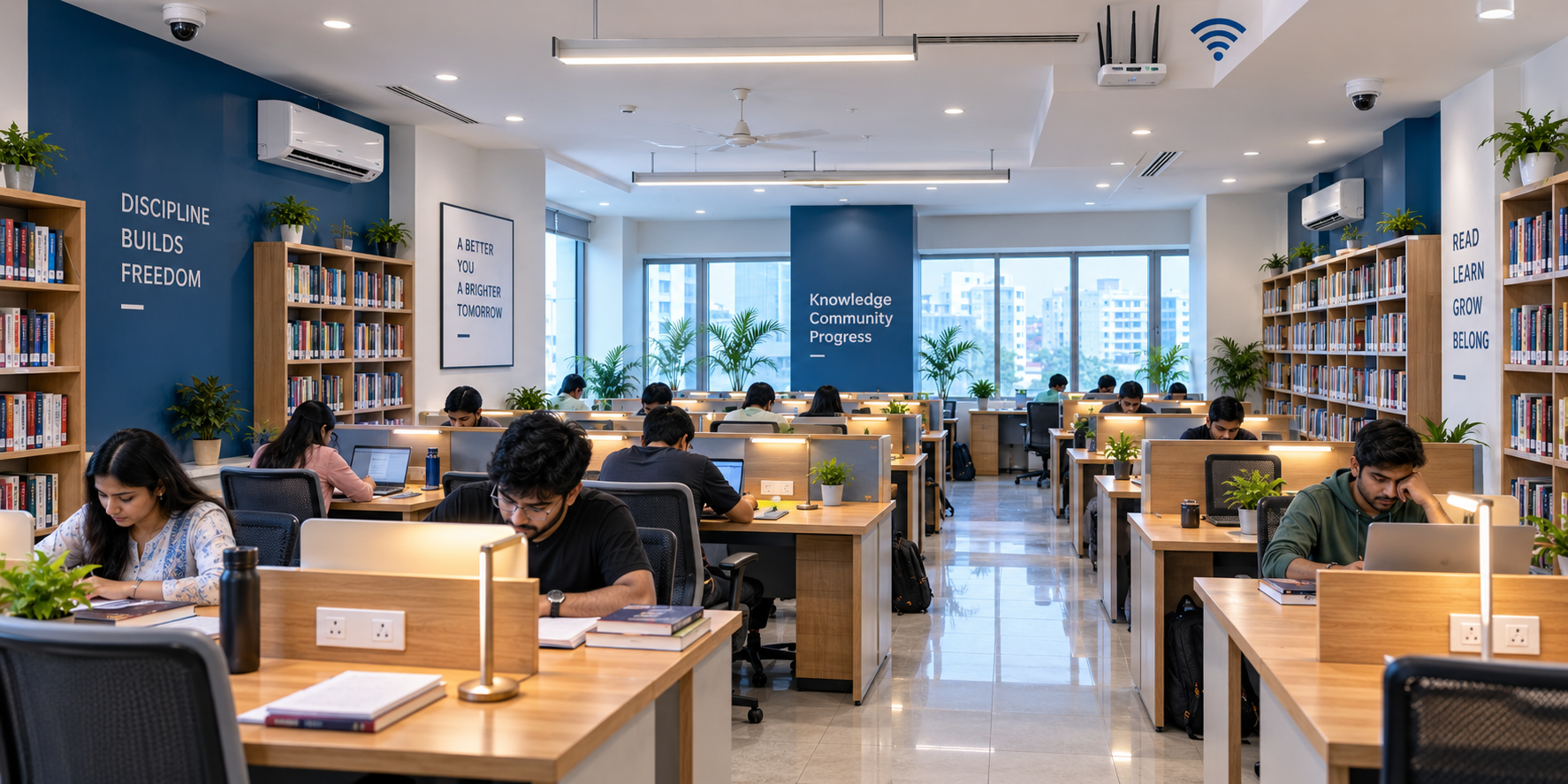 Modern library interior