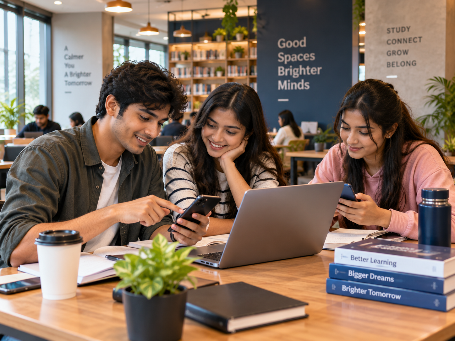 Students searching library